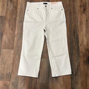 NYDJ Women’s White high-rise Straight-Leg Crop Jeans size 10